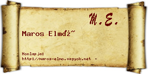 Maros Elmó névjegykártya
